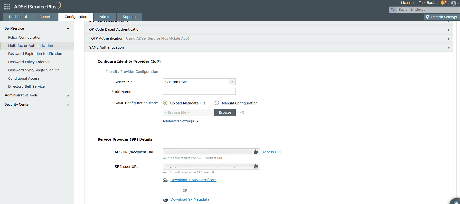 SAML Authentication