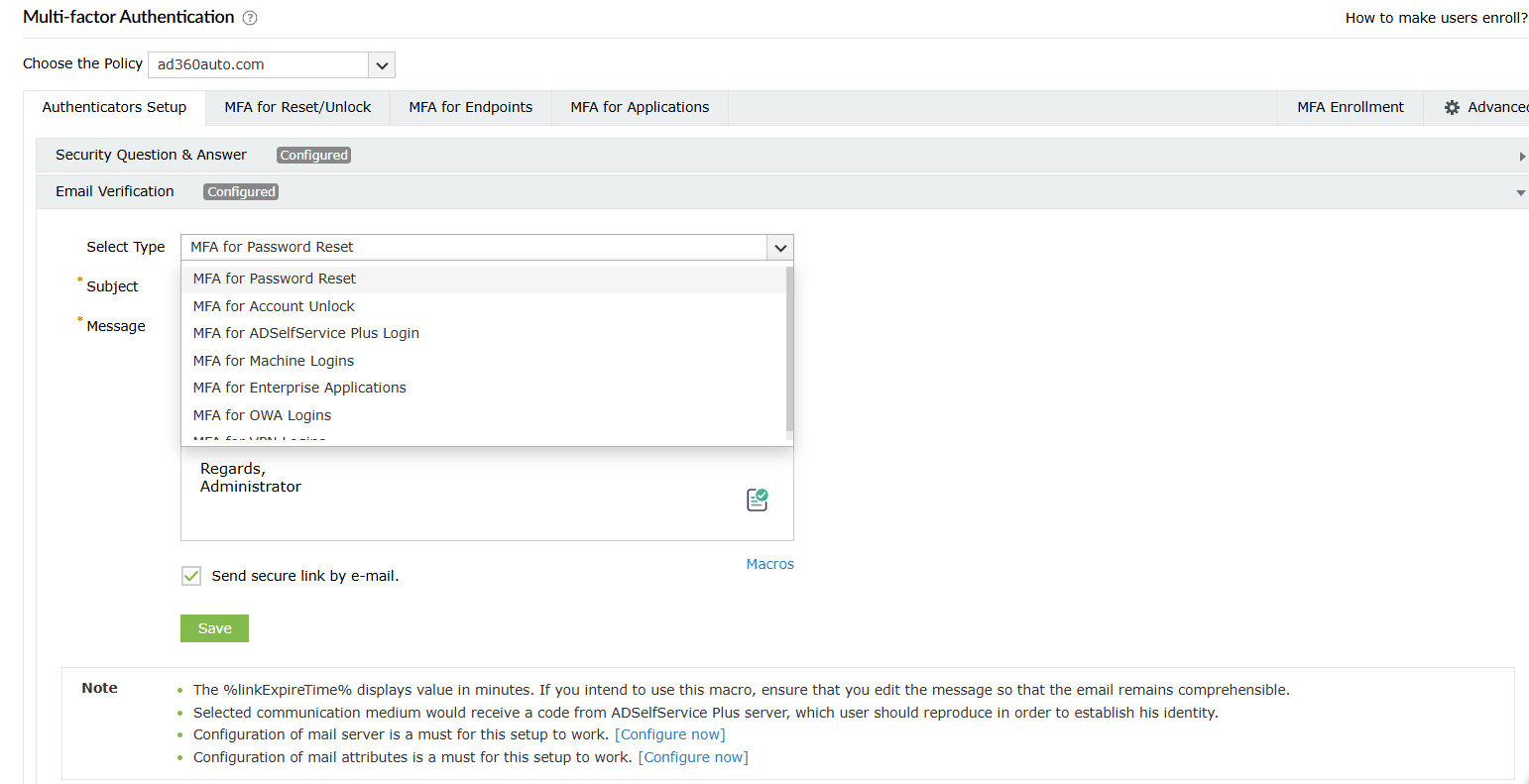 Email Configuration
